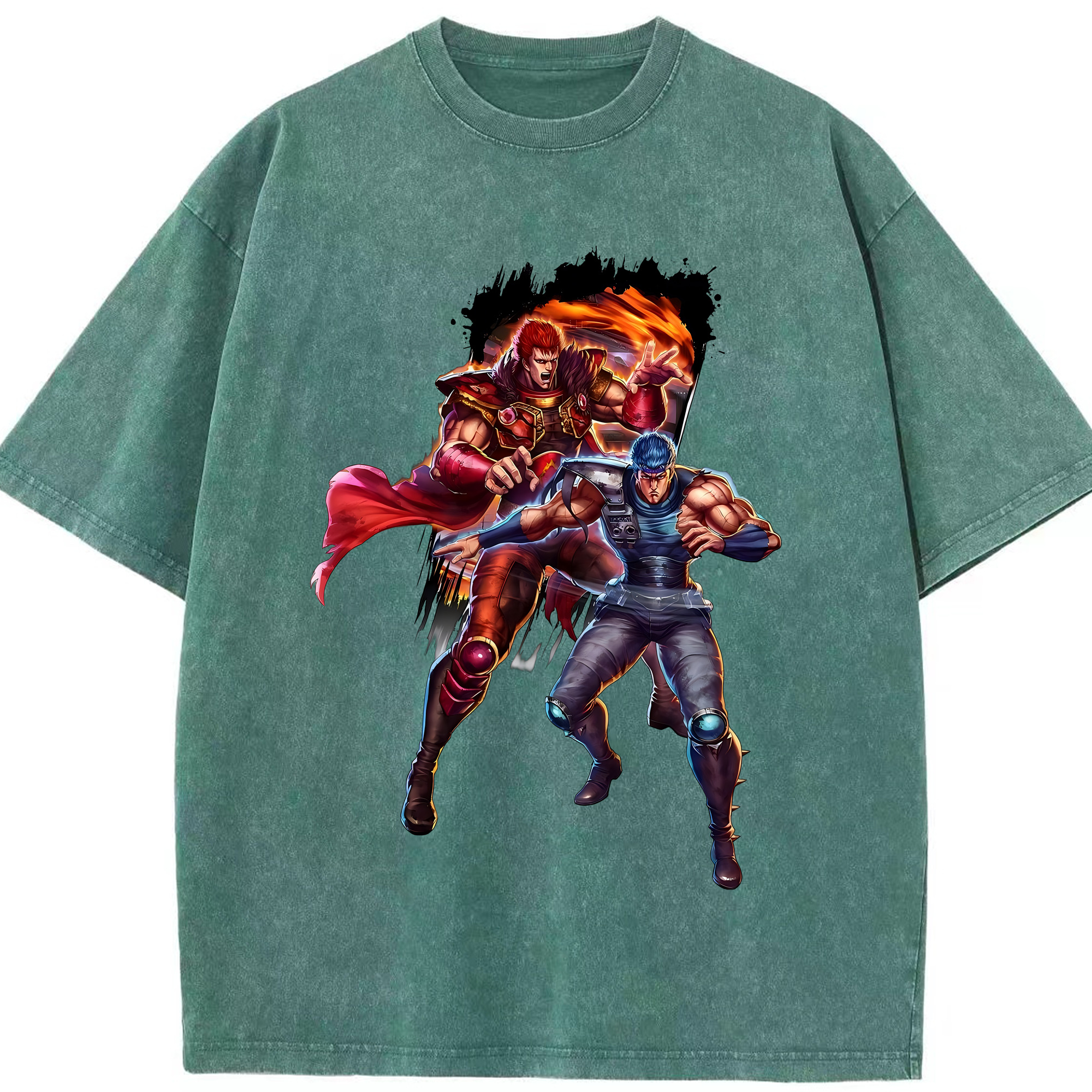 （画像用） 北斗の拳 Fist of the North Star 綿100% ヴィンテージ風 半袖Tシャツ（フロントプリント）